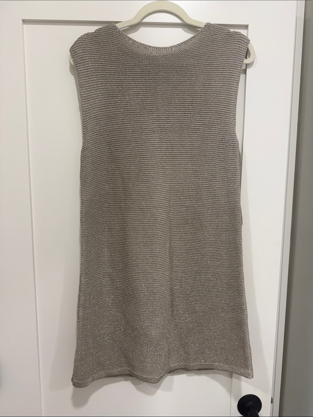 Zara Sleeveless Mini Dress in Taupe Knit
